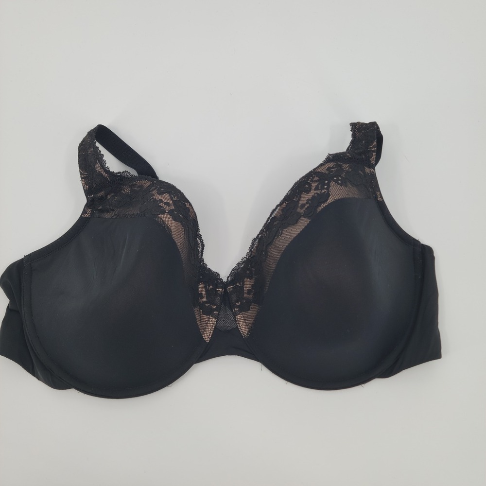 Olga by Warners Underwire Bra Women 44C Black Lace Trim